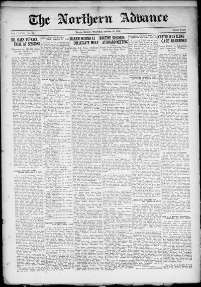 Northern Advance, 16 Oct 1924