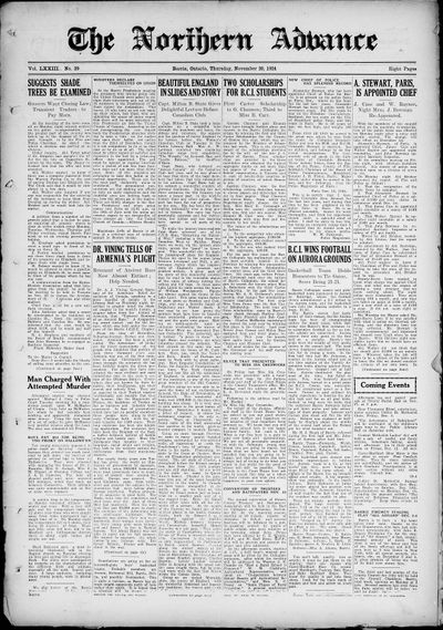 Northern Advance, 20 Nov 1924