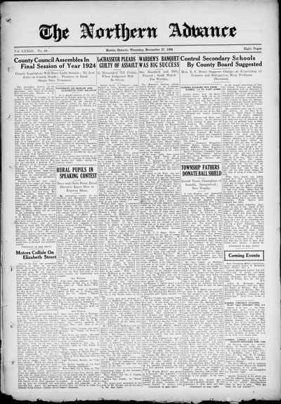 Northern Advance, 27 Nov 1924