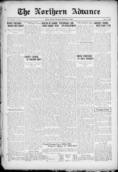 Northern Advance, 4 Dec 1924