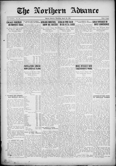 Northern Advance, 30 Apr 1925