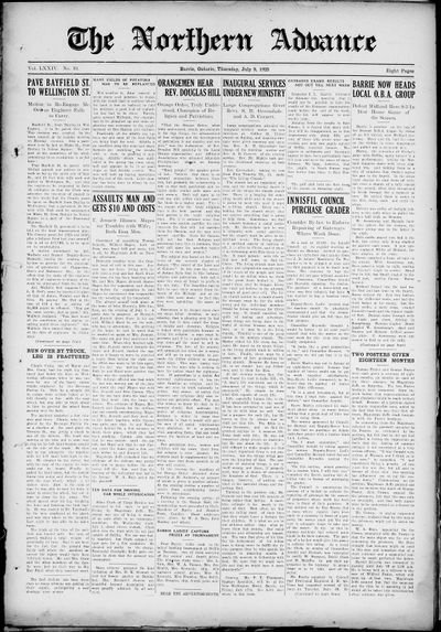 Northern Advance, 9 Jul 1925