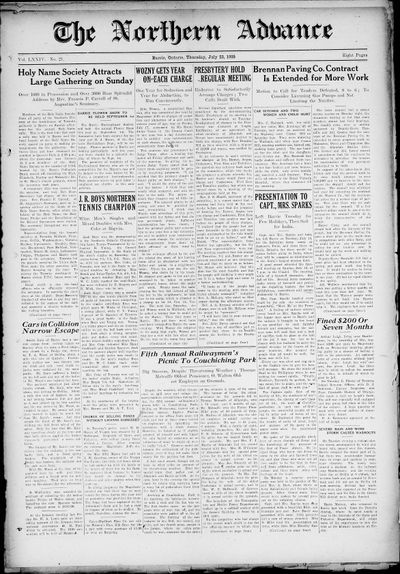 Northern Advance, 23 Jul 1925