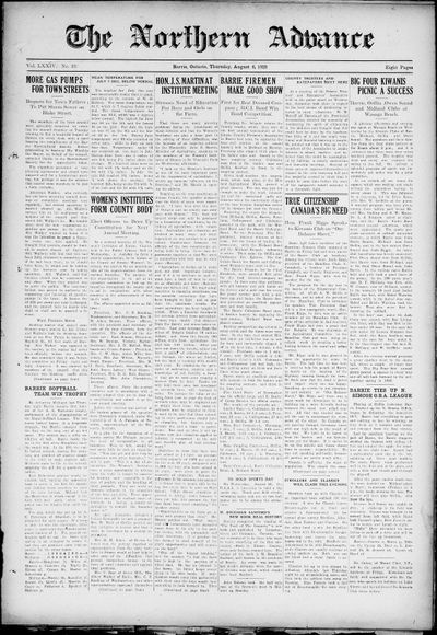 Northern Advance, 6 Aug 1925