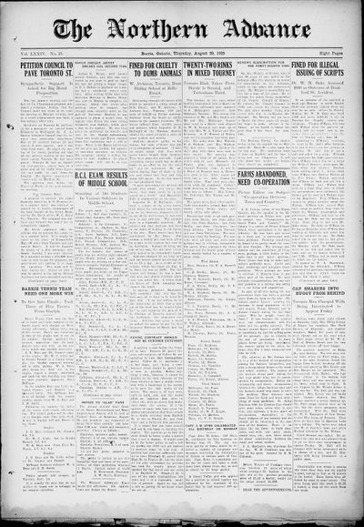 Northern Advance, 20 Aug 1925