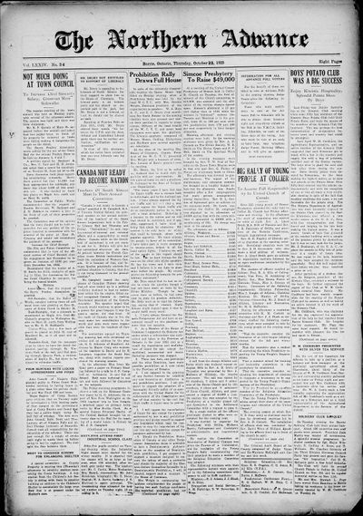 Northern Advance, 22 Oct 1925