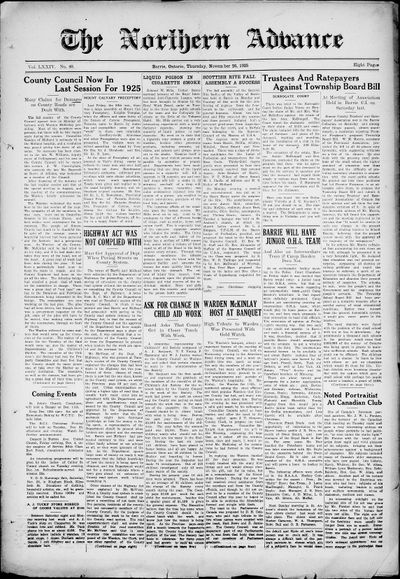 Northern Advance, 26 Nov 1925