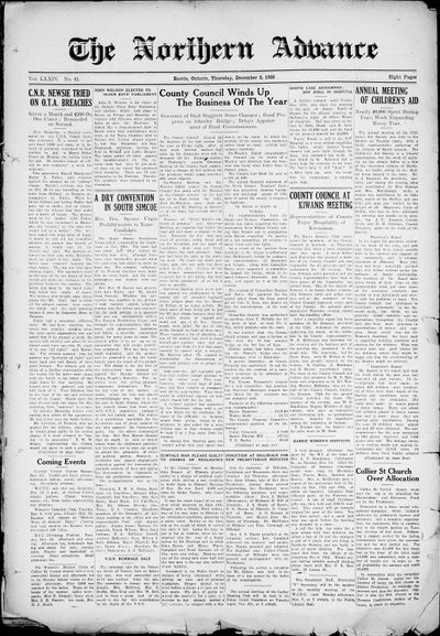 Northern Advance, 3 Dec 1925