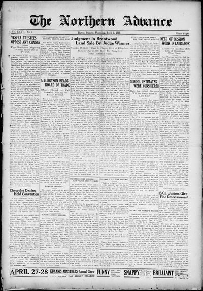 Northern Advance, 1 Apr 1926