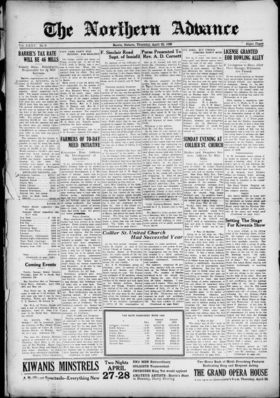 Northern Advance, 22 Apr 1926