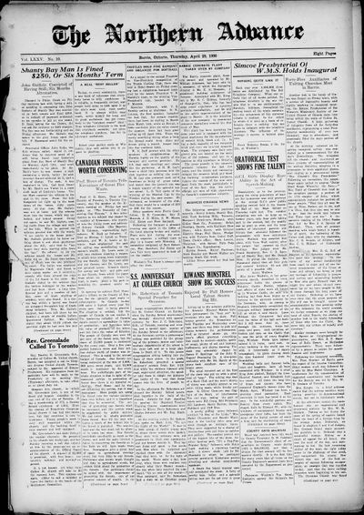 Northern Advance, 29 Apr 1926