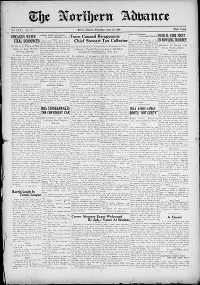 Northern Advance, 10 Jun 1926