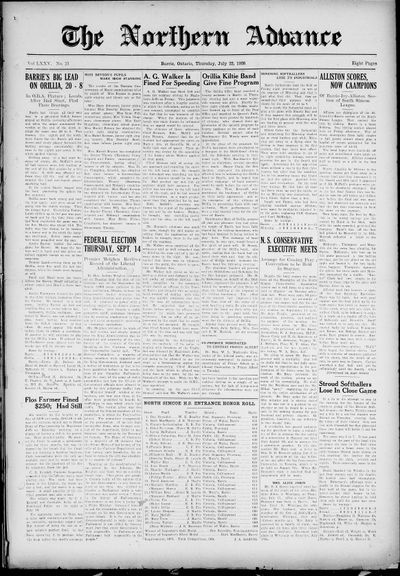 Northern Advance, 22 Jul 1926