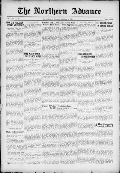 Northern Advance, 4 Nov 1926