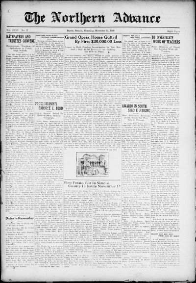 Northern Advance, 11 Nov 1926