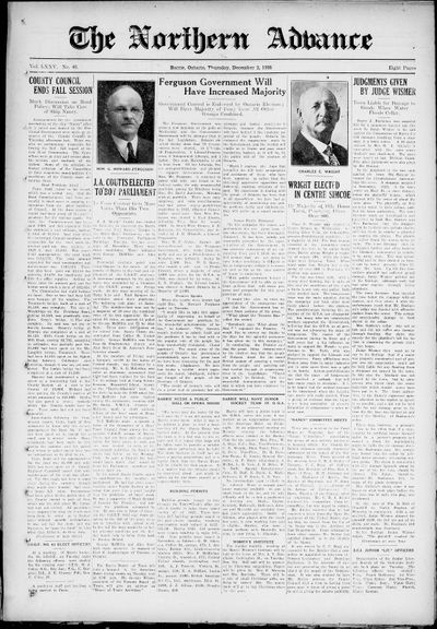 Northern Advance, 2 Dec 1926