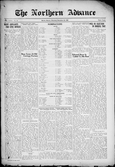 Northern Advance, 30 Dec 1926