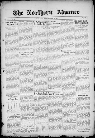 Northern Advance, 27 Jan 1927