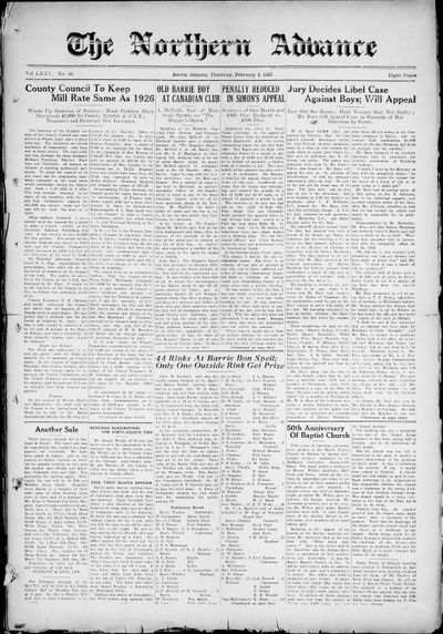 Northern Advance, 3 Feb 1927