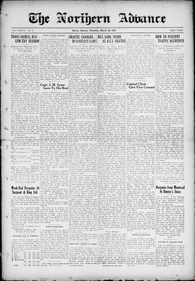 Northern Advance, 24 Mar 1927