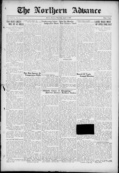 Northern Advance, 7 Apr 1927