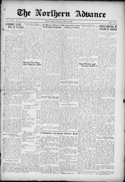 Northern Advance, 14 Apr 1927