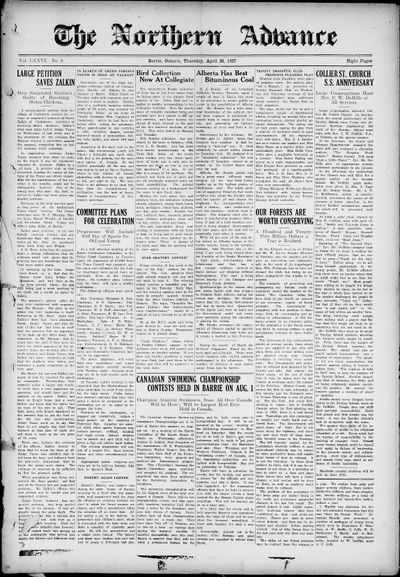 Northern Advance, 28 Apr 1927