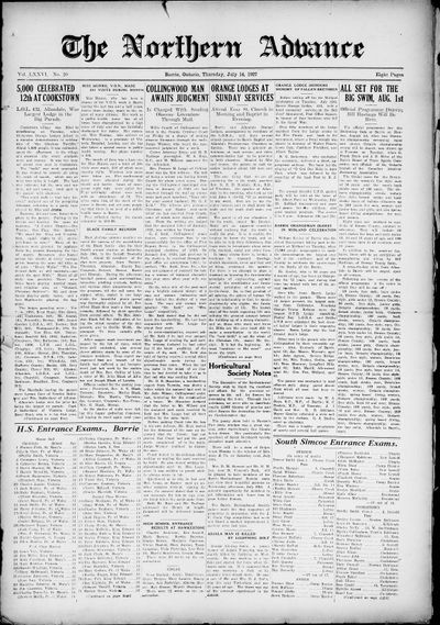 Northern Advance, 14 Jul 1927