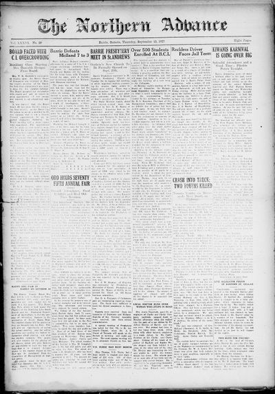 Northern Advance, 15 Sep 1927