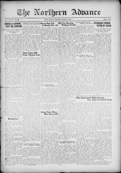 Northern Advance, 6 Oct 1927