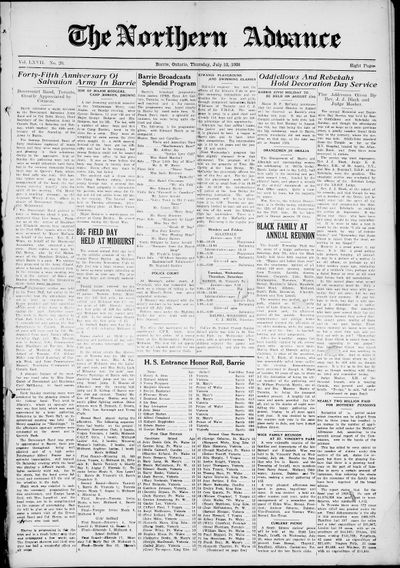 Northern Advance, 12 Jul 1928