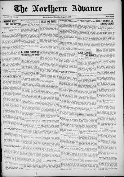 Northern Advance, 9 Aug 1928