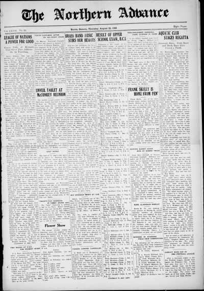 Northern Advance, 23 Aug 1928