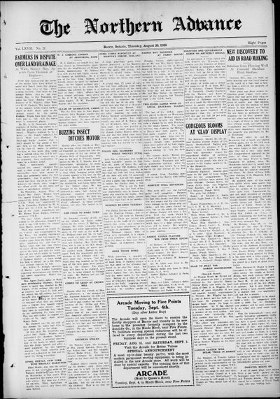 Northern Advance, 30 Aug 1928