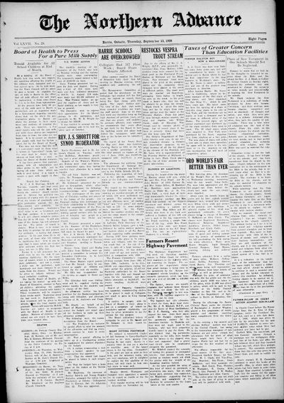 Northern Advance, 13 Sep 1928