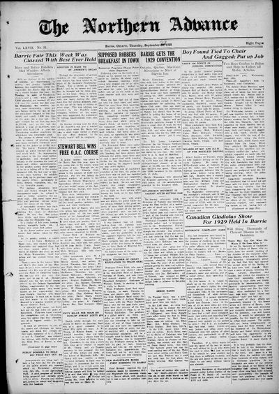 Northern Advance, 27 Sep 1928