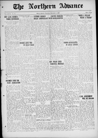 Northern Advance, 1 Nov 1928