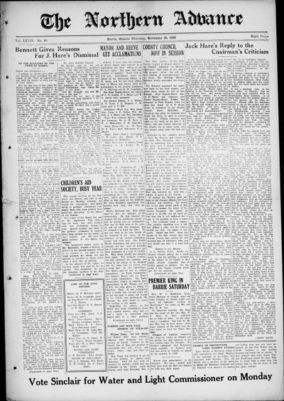 Northern Advance, 29 Nov 1928