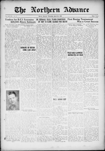 Northern Advance, 25 Apr 1929