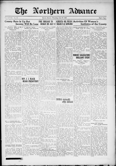 Northern Advance, 27 Jun 1929