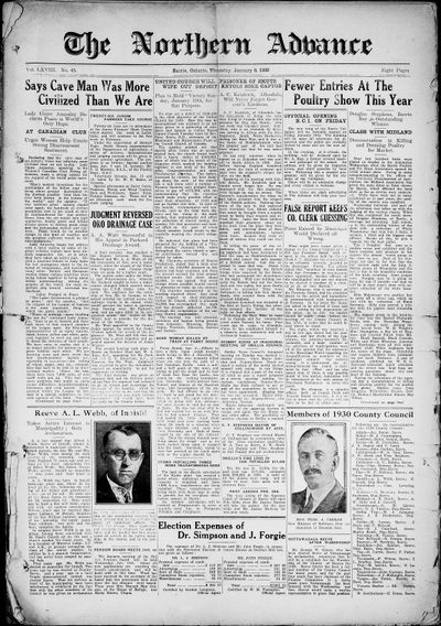 Northern Advance, 9 Jan 1930