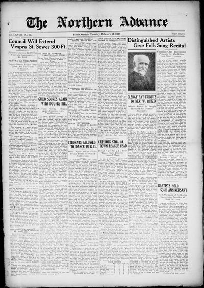 Northern Advance, 13 Feb 1930