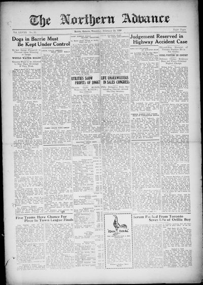 Northern Advance, 20 Feb 1930