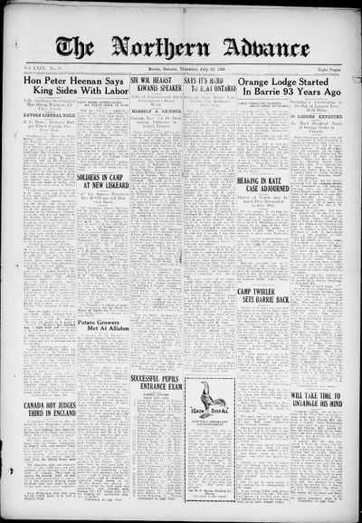 Northern Advance, 10 Jul 1930