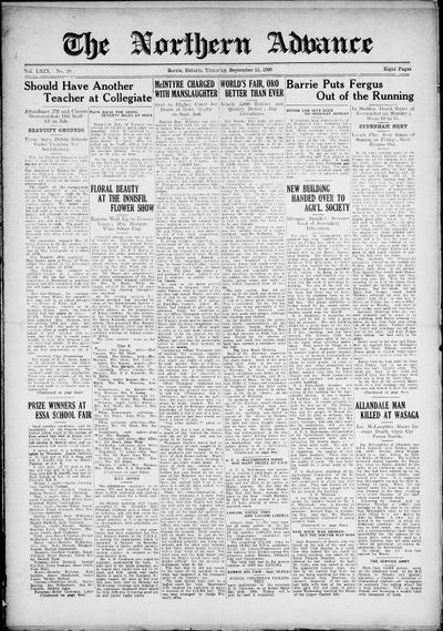 Northern Advance, 11 Sep 1930