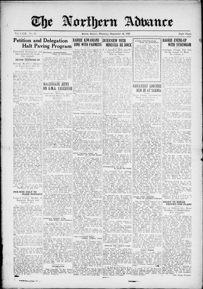 Northern Advance, 18 Sep 1930