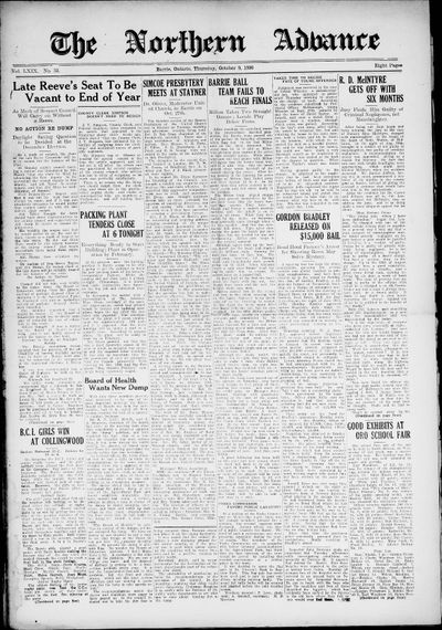 Northern Advance, 9 Oct 1930