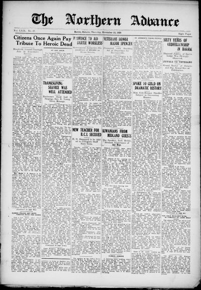 Northern Advance, 13 Nov 1930