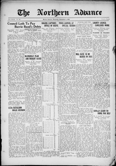 Northern Advance, 4 Dec 1930