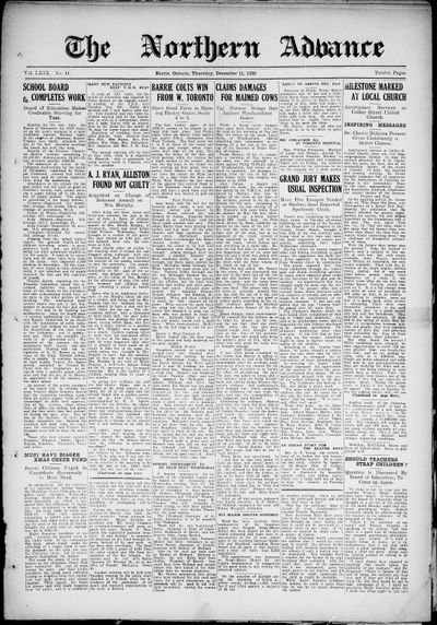 Northern Advance, 11 Dec 1930